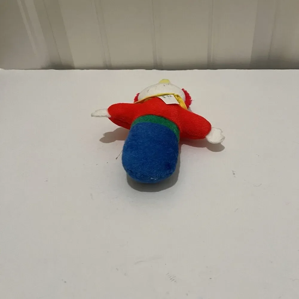 Eden Primary Color Block Terrycloth Clown Rattle Plush Baby Toy Circus RARE Vtg